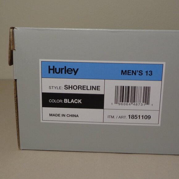 Hurley Size 13 M / SHORELINE / Black / Mesh Loafers / Sneakers New Men's Shoes - Picture 16 of 16